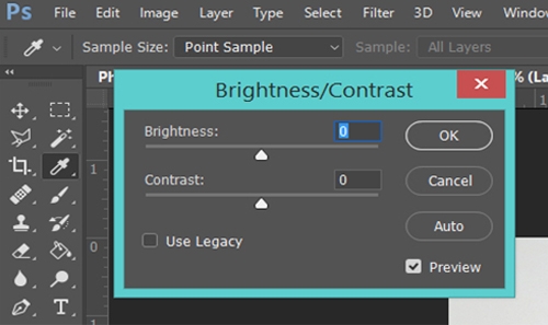 Brightness and Contrast control in Adobe Photoshop