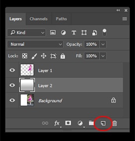 new layer icon from the layer panel