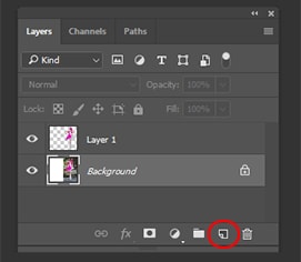 new layer icon in photoshop