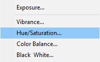 Saturation & Hue Tool in Photoshop