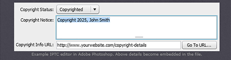 Attach IPTC copyright
