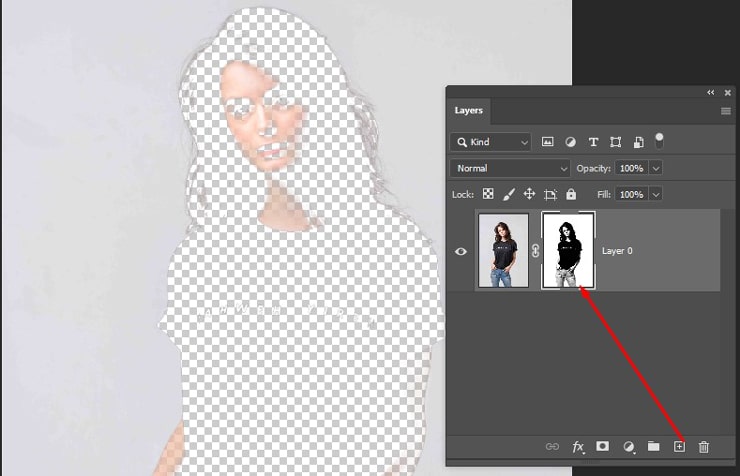 Applying the Selection Over a Layer Mask