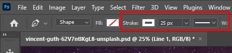 set the value of the stroke size
