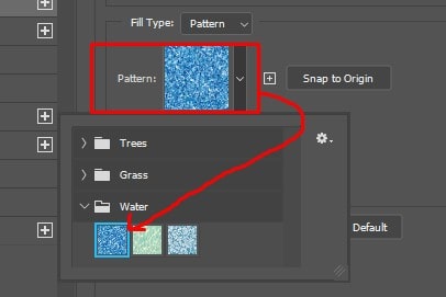 Click over the Pattern Box