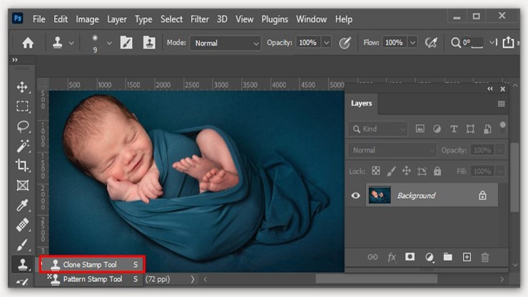 Edit Newborn Photos using Clone Stamp Tool
