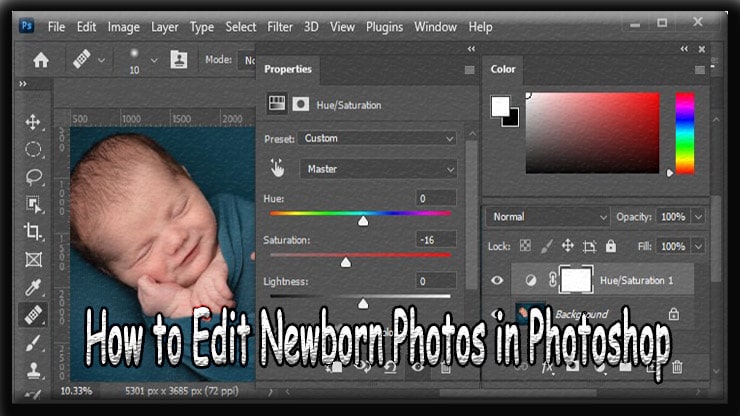 How To Smooth Seamless Paper in Photoshop - Newborn Photography Tip